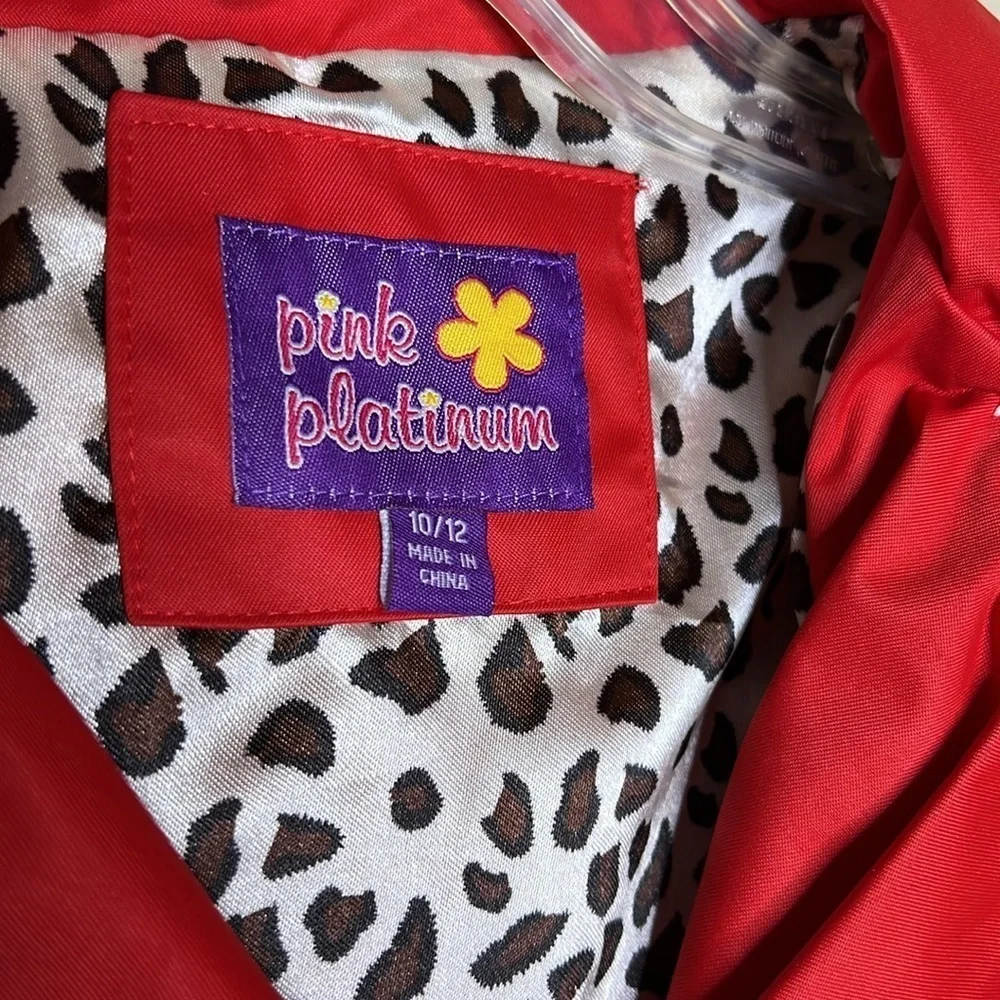 Pink Platinum Girls Double Breasted Red Rain Coat